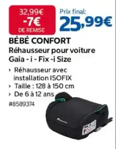 BÉBÉ CONFORT Réhausseur pour voiture Gaia - i - Fix -i Size
