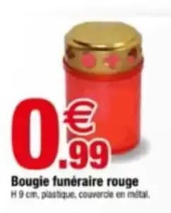 Bougie funéraire rouge