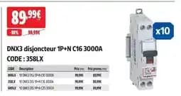Legrand dnx3 disjoncteur 1p+n c16 3000a