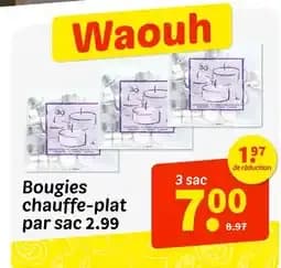 Bougies chauffe-plat par sac