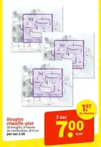 Bougies chauffe-plat