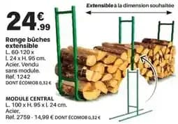 Range bûches extensible
