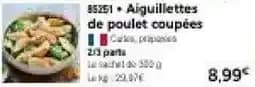 Aiguillettes de poulet coupées