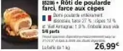 Roti de poularde farci farc aux cepes