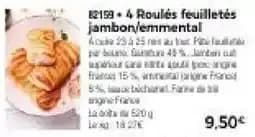 4 Roulés feuilletés jambon/emmental