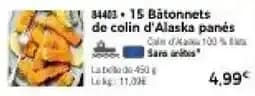 COLONA Bâtonnets de colin d'Alaska panés