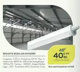 Reglette Rosa Led Integrée