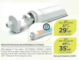 Miidex Réglettte Étanche Led Intégrées