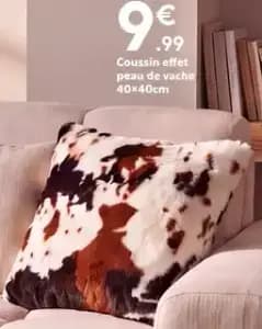 Coussin effet peau de vache
