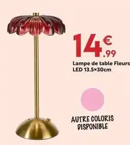 Lampe de table fleurs led