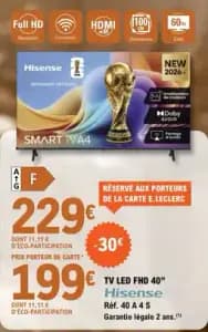 Hisense TV LED FHD 40"