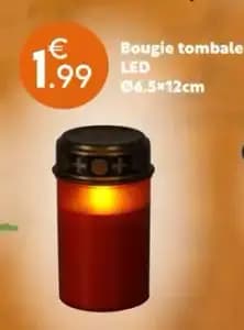 Bougie tombale led ø6.5×12cm