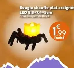 Bougie chauffe plat araignée led
