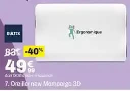 BULTEX Oreiller new Memoergo 3D