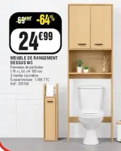 Meuble de rangement dessus wc