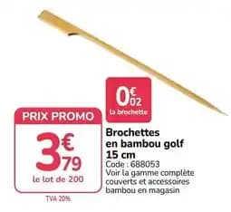 Brochettes en bambou golf