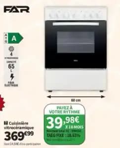 Far cuisinière vitrocéramique