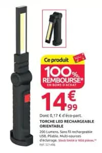 Torche led rechargeable orientable