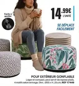 Pouf extérieur gonflable