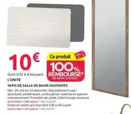 Tapis de salle de bains diatomite