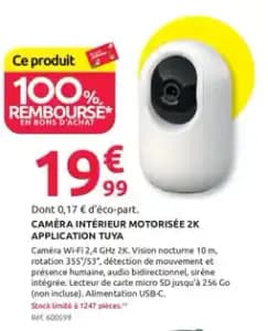 Tuya Caméra Intérieur Motorisée 2k