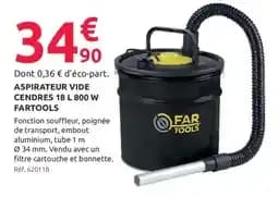 Fartools aspirateur vide cendres 800 W