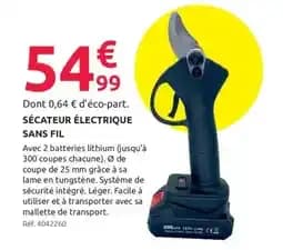 Sécateur électrique sans fil