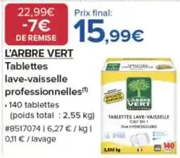 L'ARBRE VERT Tablettes lave-vaisselle professionnelles