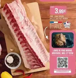 Le porc français longe entière avec os sans filet mignon