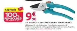 Gardena sécateur easycut lames franches 20 mm