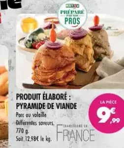 Match produit élaboré : pyramide de viande