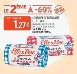 Elle & vire le beurre de normandie doux