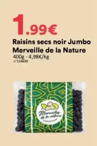 Merveille de la Nature Raisins secs noir Jumbo