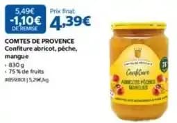 Confiture abricot, pêche, mangue