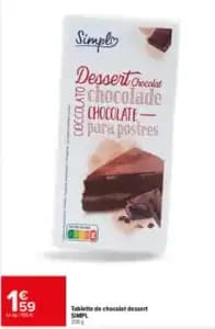 SIMPL Tablette de chocolat dessert
