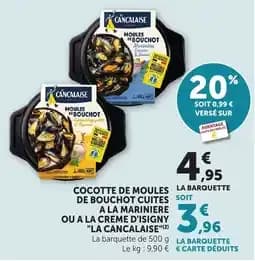 La cancalaise cocotte moules de bouchot cuites a la mariniere ou a la creme d'isigny