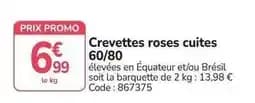 Promo - crevettes roses cuites