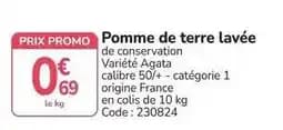 Promo - pomme de terre lavee