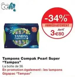 Tampax Tampons Compak Pearl Super