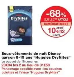 Huggies DryNites Sous-vêtements de nuit garçon