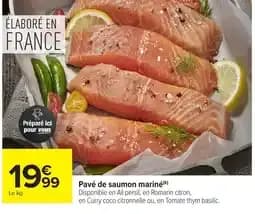 Pavé de saumon mariné