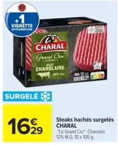 CHARAL Steaks hachés surgelés