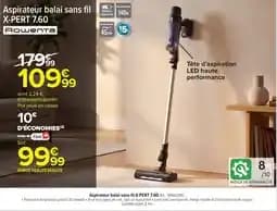 Rowenta aspirateur balai sans fil x-pert 7.60