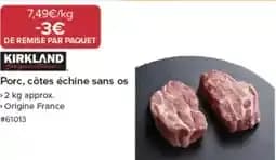 KIRKLAND Signature Porc, côtes échine sans os