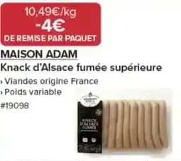 MAISON ADAM Knack d'Alsace fumée supérieure