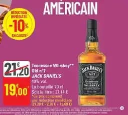 Tennessee whiskey old n°7 Jack Daniels