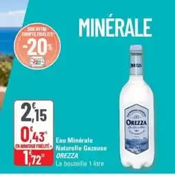 Eau minérale naturelle gazeuse Orezza