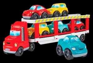 5. CAMION PORTE-VOITURES 6. COFFRET 10 VÉHICULES FAST CAR - ECOIFFIER