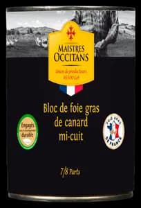 Bloc de Foie Gras de Canard Mi-Cuit Maistres Occitans