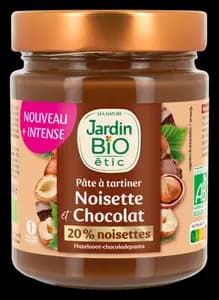Pate A Tartiner Noisettes et Chocolat Bio Jardin Bio